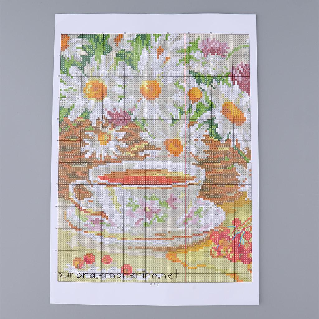 Cross Stitch Printed Canvas Ch - Chamomile Tea ulasan dan harga