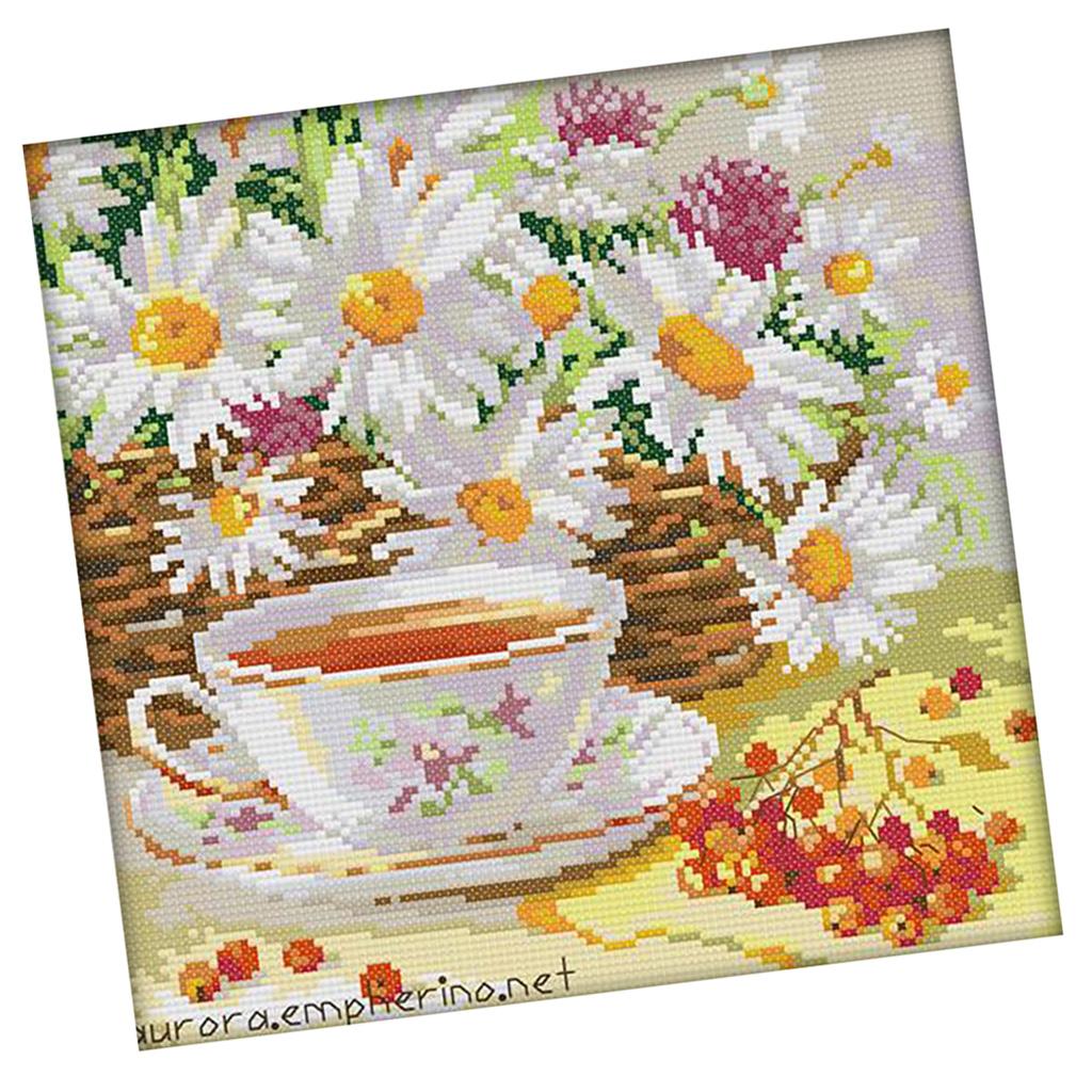 Cross Stitch Printed Canvas Ch - Chamomile Tea ulasan dan harga