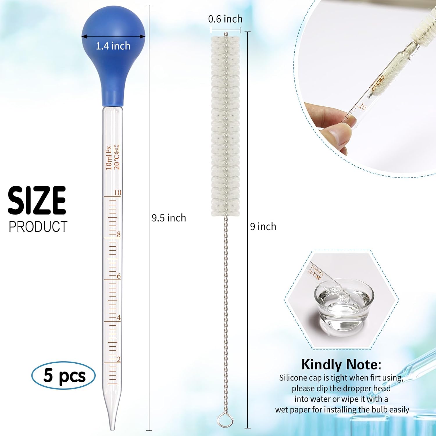 5 Pack 10ml Glass Pipette Drop - Essential Oils ulasan dan harga