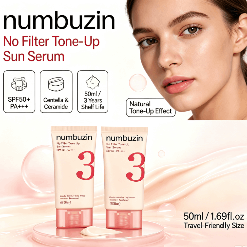 Numbuzin 3 Sun Serum SPF50+ Ce - Echinacea ulasan dan harga