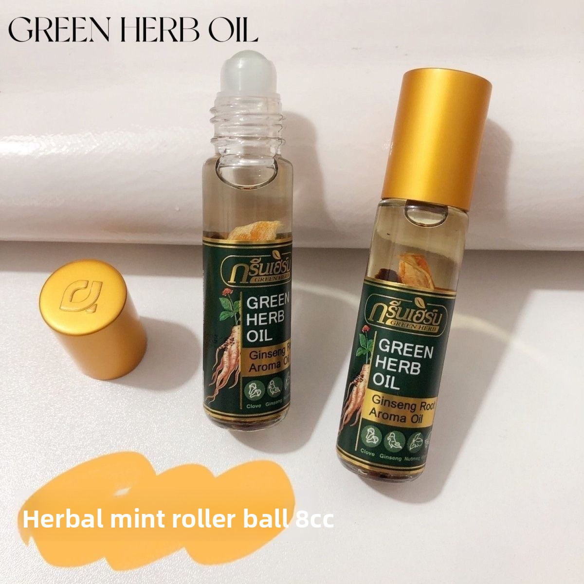 Thai Mint Ginseng Roll On Herb - Ginger Tea ulasan dan harga