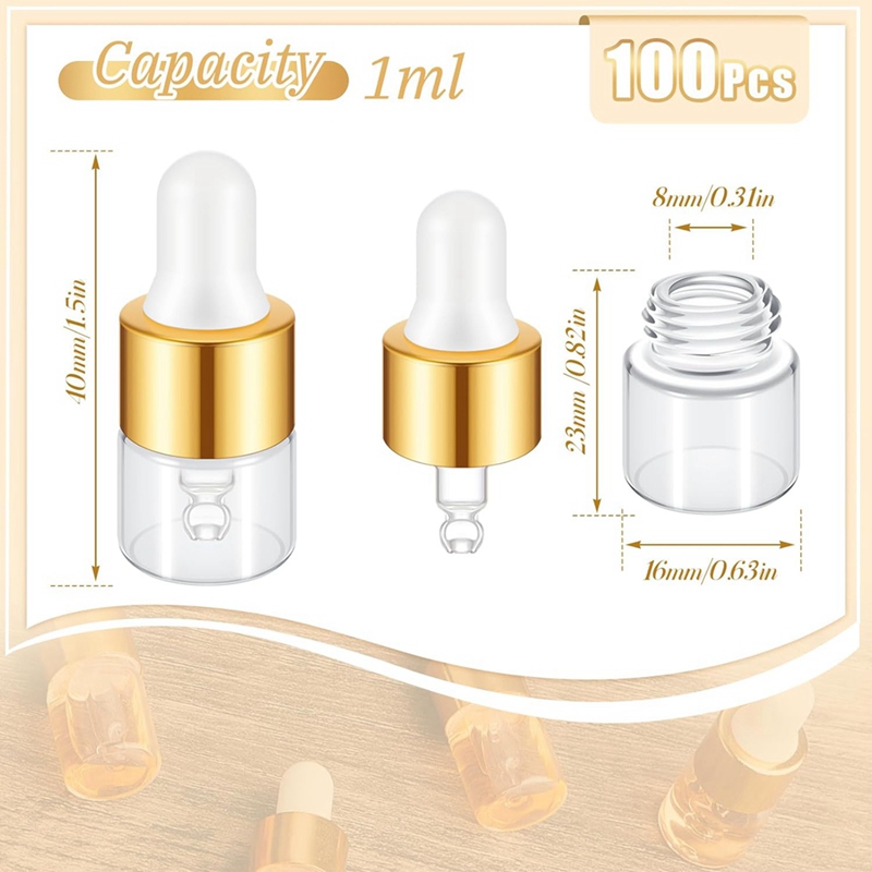 100Pcs Mini Glass Dropper Bott - Essential Oils ulasan dan harga